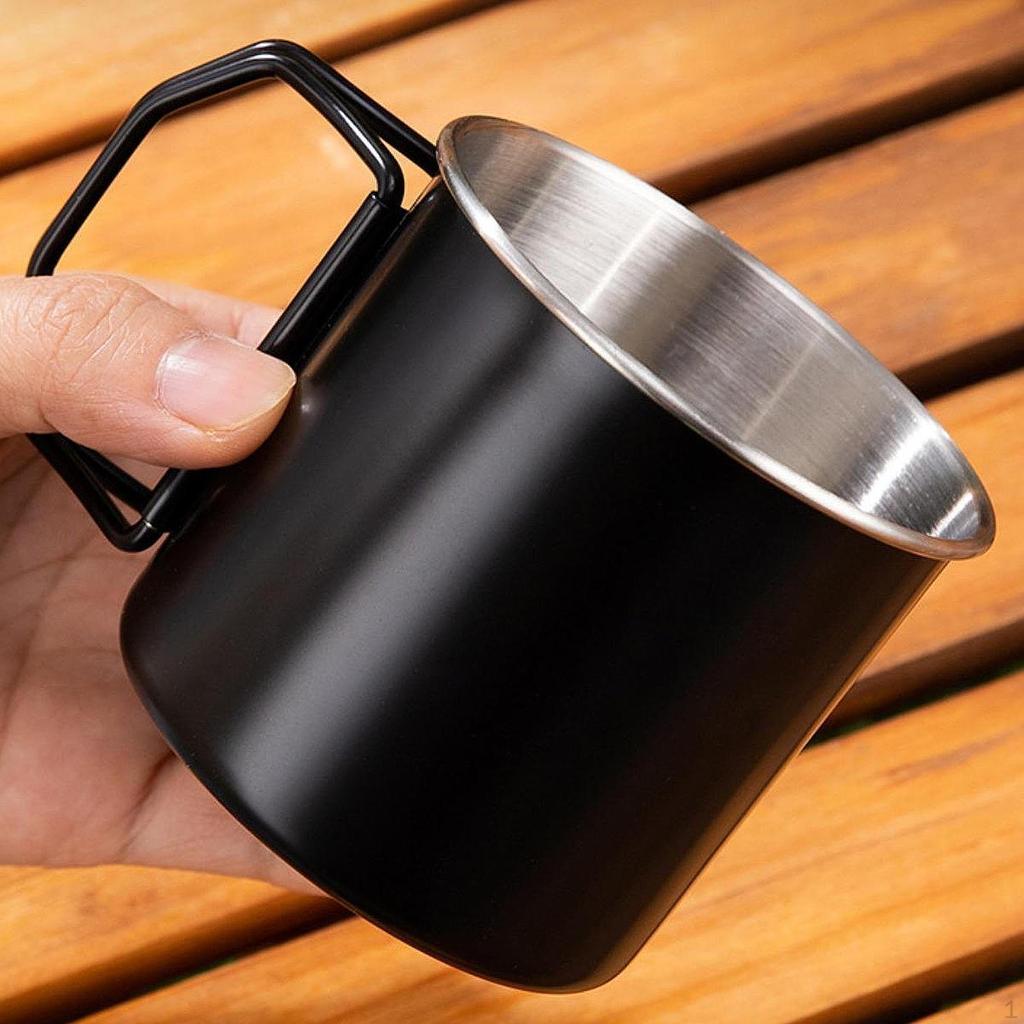 Кружка для кемпинга из нержавеющей стали 304 со складными ручками для кофе