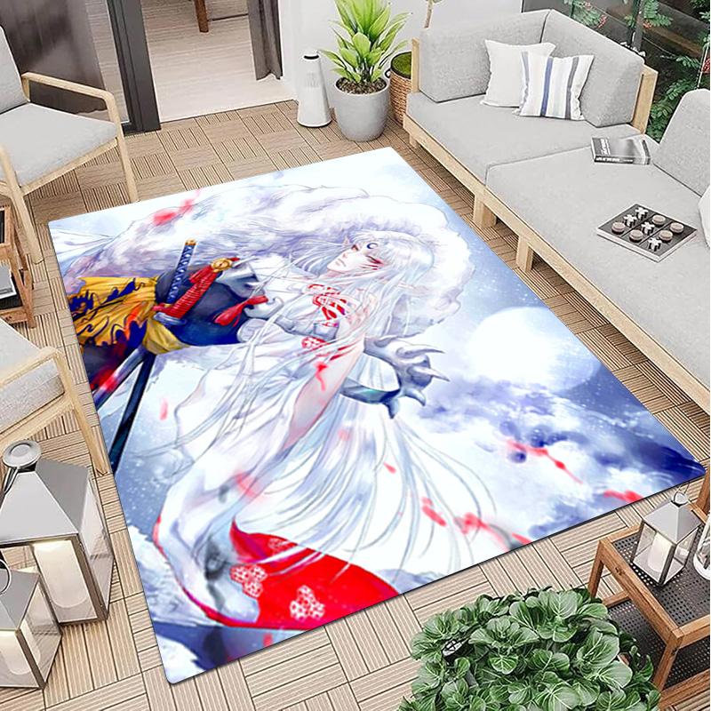 Sesshoumaru  Carpet Office Decorative Carpet For Living Room Bedroom Door Mat Floor Rug Computer Chair Area Rug perfect holiday gift