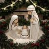 Cute Jesus Birth Sculpture Cartoon Religious Resin Statue Christmas Manger Ornaments  Home Decor