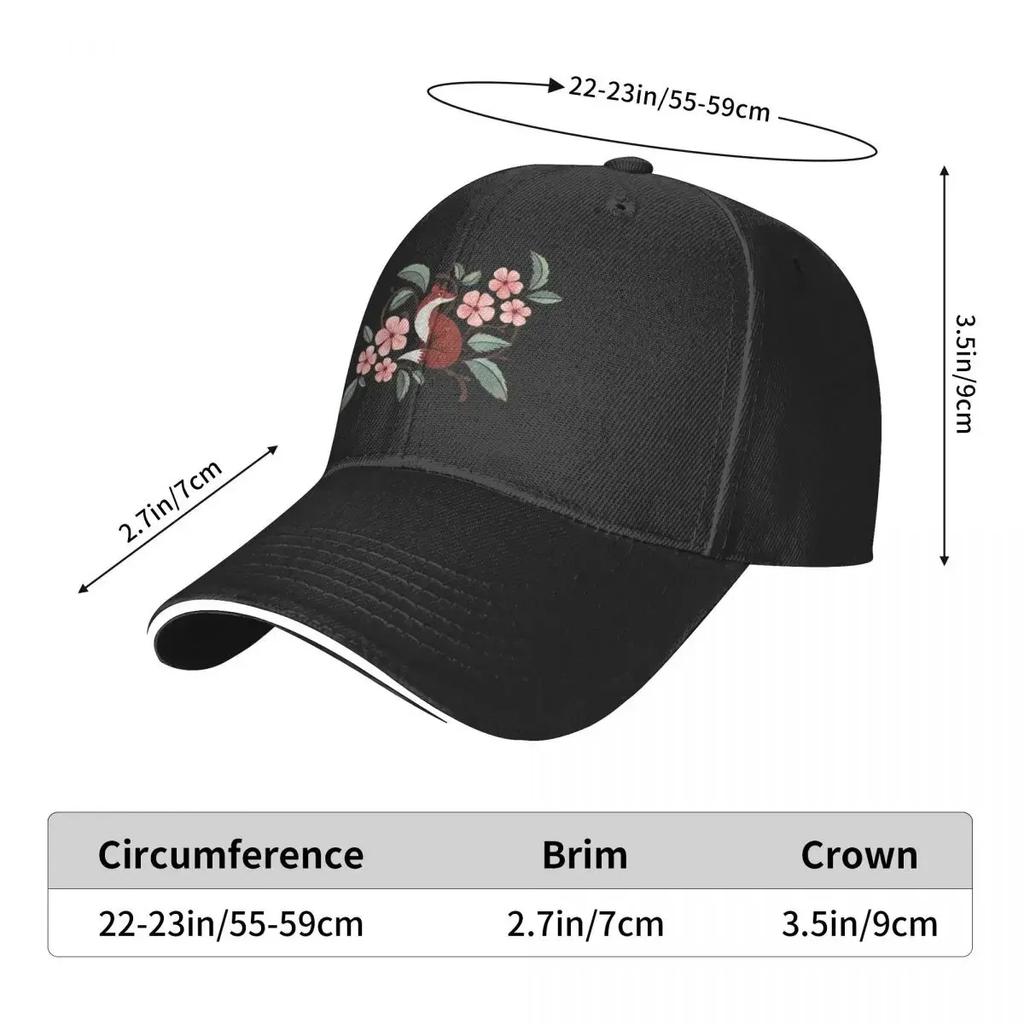 Fox In Cherry Blossoms Baseball Cap Dad Hat Gentleman Hat Boy Child Women's