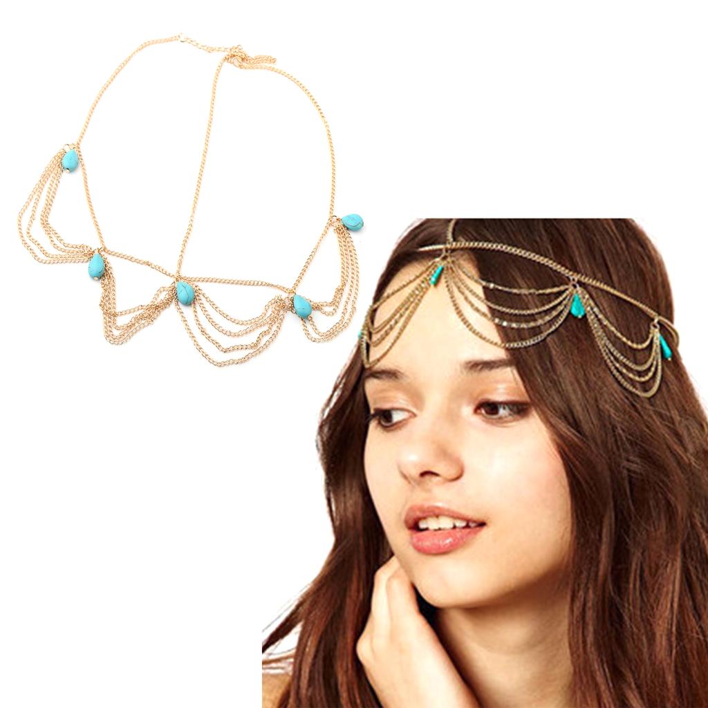 Head Chain Jewelry Festival Prom Costume Hair Accessories Fashion Headbands Headpieces for Women Girls