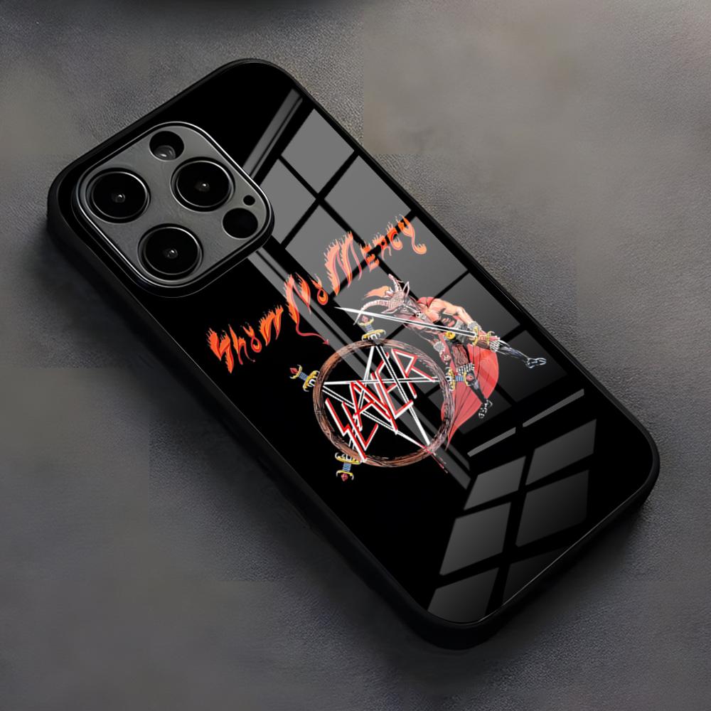 Чехол для телефона Slayer Heavy Metal Rock Band Для IPhone 17 Pro Max 16 15 14 Pro Max 13 11 X Xs Xr 8 7Plus стеклянная крышка