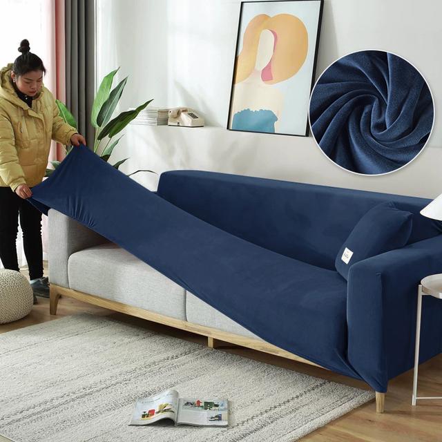 Чехол на диван, эластичные бархатные противоскользящие чехлы для дивана для гостиной, L-образный секционный чехол для дивана, чехлы на кресла