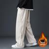 Men's Fleece-Lined Corduroy Sweatpants - Casual Loose Straight-Leg for All Seasons