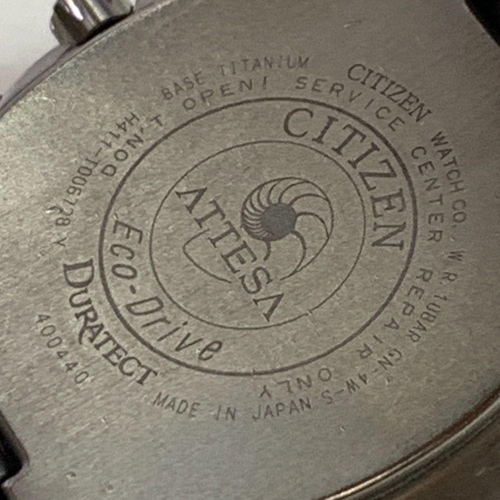 Б/у 04w6674[Б/у] CITIZEN Citizen ATTESA E411-T006728 Eco Drive Солнечные Радиоуправляемые Черный Циферблат Нержавеющая Сталь Бочкообразный Тип Часы [Магазин Хатиодзи]