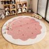 Круглый ковер Ковер для спальни Прикроватный ковер Ковер для гостиной под журнальный столик Грязеотталкивающий и простой в уходе