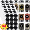 60/240PCS Spice Jars Labels Stickers Condiment Bottle Sticker Tags Seasoning Ingredient Glass Containers Label Kitchen Tools