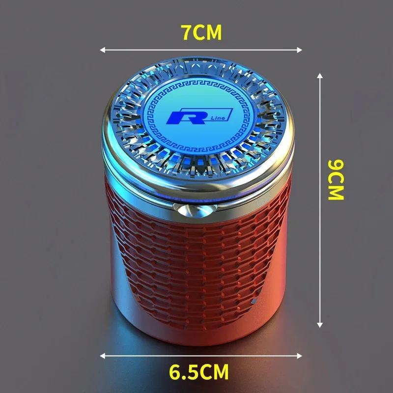 Portable Car Ashtray With LED Light Cigarette Ash Holders Cup For VW GTI Polo Golf Passat Tiguan Arteon Touareg Taigo Jetta CC
