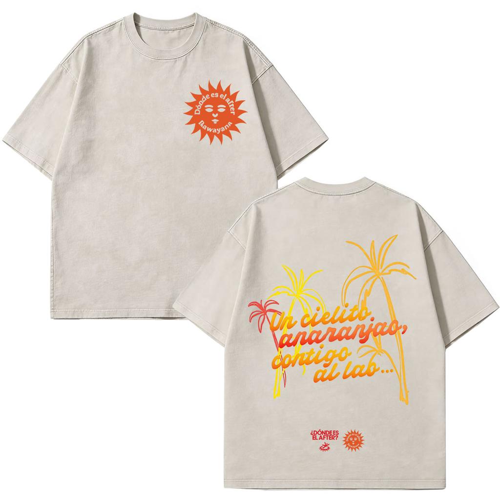 Rawayana Donde Es El After Album Merch T Shirt Men Women Fashion Hip Hop Tshirt Casual Cotton Loose Vintage Washed T Shirts