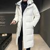 Down Jacket Men's Mid-length Knee-length Trendy Brand Couple Wear New Winter Cold-proof and Warm White Duck Down Jacket