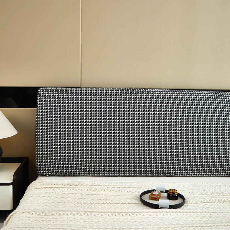 Bedhead Cover All Inclusive Cover Small Grid Elastic Bedside Backrest Protection Headboard Dust Cover Bedroom Decoration 5 Sizes
