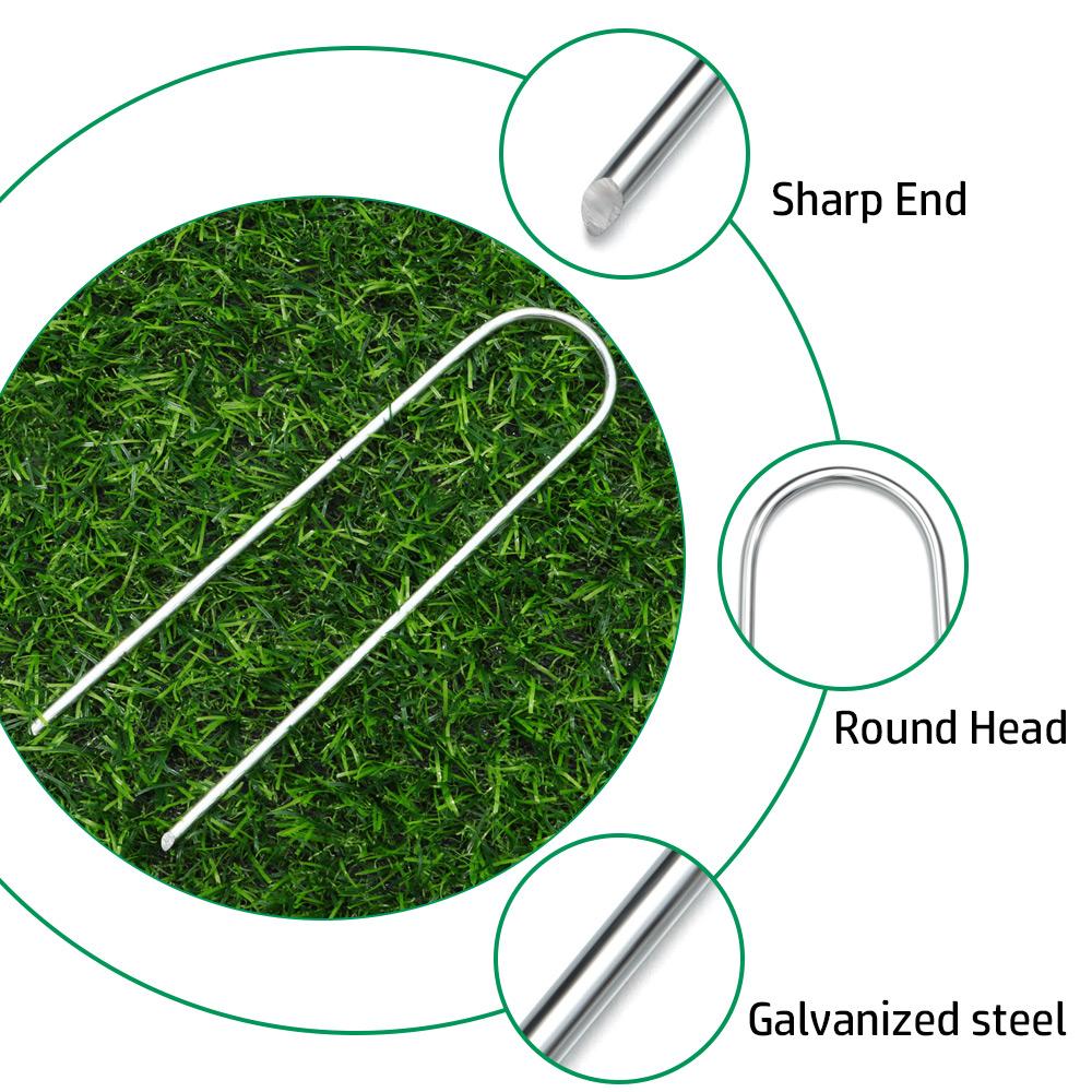 Convenient Galvanized Ground Nails U-Shaped Pegs Trampoline Pile Tent Ground Nails Ground Anchor