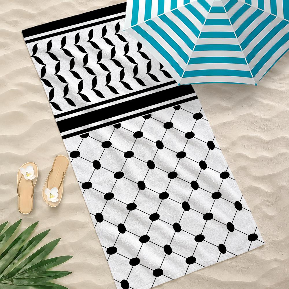 Art Hattah Keffiyeh Kufiya Towel Towel Soft Pool Gift For Travel Gym Shower Camping Quick Dry Sports Large Beach Towels