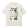 Streetwear Rapper Frank Double Sided Print T Shirt Rap Men's Blond Hip Hop Tshirt Ocean Oversized Women Casual Pure Cotton Tees