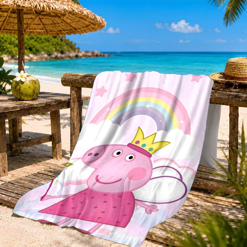 Dance Party With Peppa Beach Towel, Quick-drying, Easy to Care for, Suitable for Both Fitness and Beach Vacations,Sports Essential