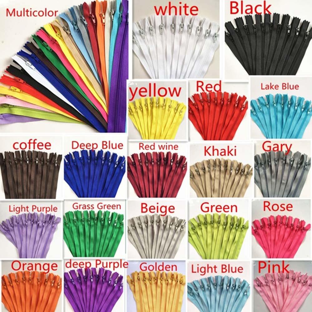 10Pcs/lot Colorful Trousers Clothing Nylon Zippers Handcraft Sewing Tailor