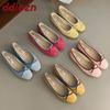 Fashion Luxury Female Round Toe Footwear Ballet Flats Shoes For Women Butterfly-Knot Fashion Shallow Ladies Slip On Flats Shoes