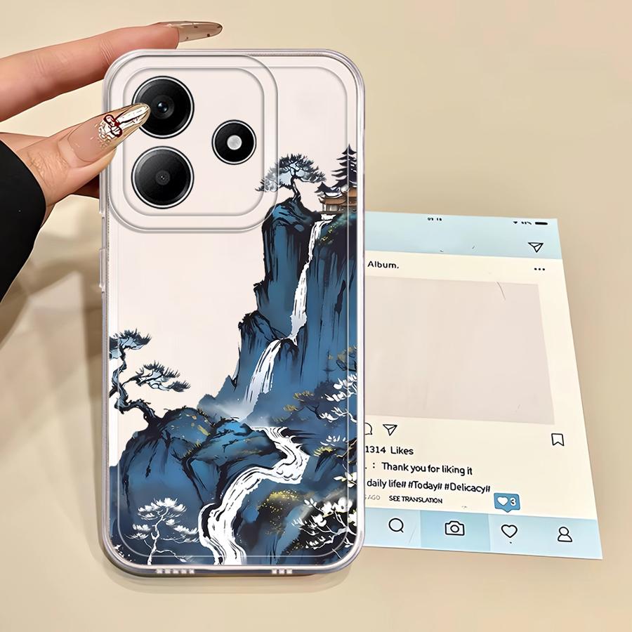 Чехол Art Case 'Горы и Воды' для Xiaomi Redmi Note 14 Pro Plus 13C 12S 9 10 A4 10S 14C 11 Note 13 11S 12 Мягкая Защитная Крышка для Телефона