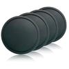 iiNOWL Coaster Silicone Set 4 Stylish Round Diameter Approximately 10cm Heat Resistant Flexible Material Black (Plain Black)