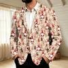 Мужской вельветовый пиджак в стиле business casual с рождественским принтом для праздничной вечеринки и повседневной носки
