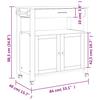 Kitchen Trolley MONZA 84 x 40 x 88.5 cm Solid Pine Wood