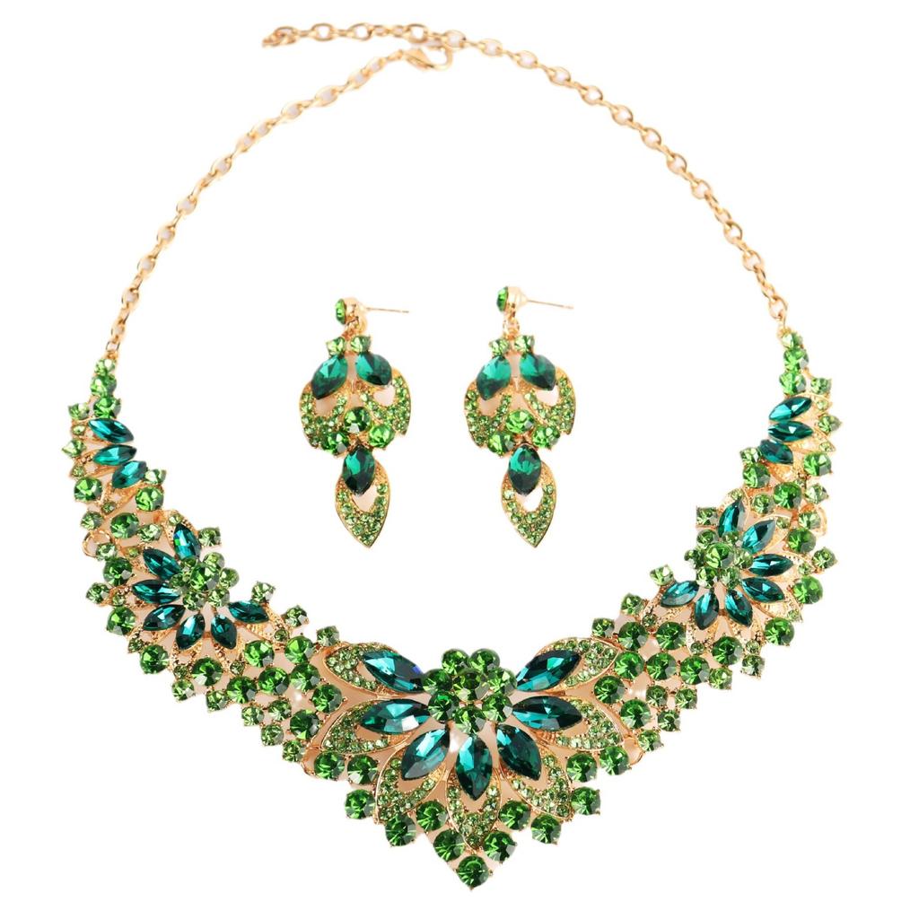 Товар Серьги Комплект Цепочка 2-х Части Кристалл Стеклянный Сплав Платье Аксессуары Женское Ожерелье