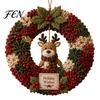 Xmas Party Poke Wreath DIY Christmas Art Kit, 3D Fabric Santa Snowman Elk Tree Set, Holiday Front Door Decor Crafts