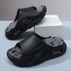 Summer New Slippers Men's and Women's Thick-bottomed Non-slip Heightening One-word Drag Casual Fashion Soft-bottomed Beach Sandals