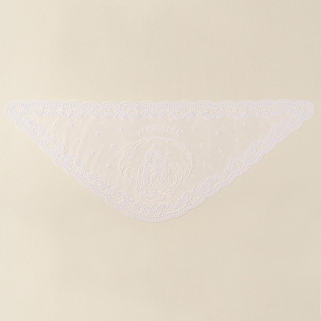 Elegant Embroidered Virgin Mary Scarf Soft & Breathable Shawl Hijab Headscarf for Religious Ceremonies and Daily Wear