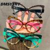 Vintage Large Frame Cat Eye Anti-blue Light Reading Glasses Woman Men Fashion High Definition Presbyopic Eyeglasses