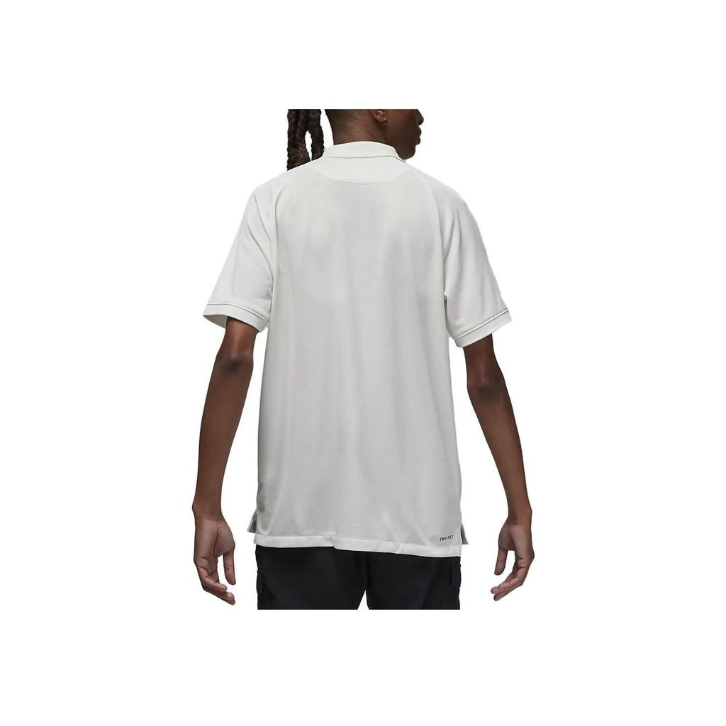 Jordan Мужская спортивная футболка-поло с коротким рукавом Nike Dri-Fit, однотонная, с логотипом, белая DZ0540-133