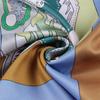 POBING Curled Twill Silk Scarf Women Leather Boots Double Side Printed Square Scarves Wraps Echarpes Foulards Femme Hijab 90CM