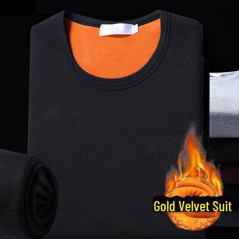 Комплект термобелья унисекс Golden Velvet на осень/зиму — уютный топ с длинными рукавами и штаны.