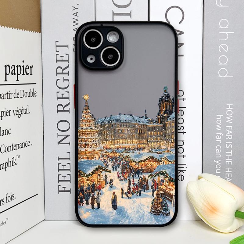 Мультяшный чехол в рождественском стиле для Samsung Galaxy A36 A56 A55 A54 A53 A52 A16 A15 A14 A07 A06 5G Художественные чехлы с изображением уличных пейзажей
