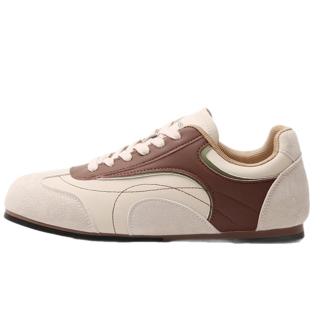 Retro Contrasting Color Flat-bottomed German Training Shoes Women's 2025 New Autumn and Winter Casual Jersey Style Sports Casual Forrest Gump Board