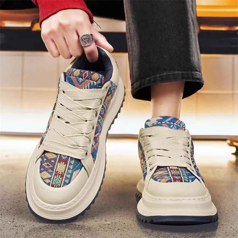 Кроссовки мужские повседневные туфли новые уличные туфли из искусственной кожи на платформе теннис бег спорт походы люкс скейтборд дизайнерская модная обувь