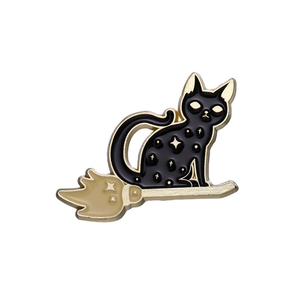 Эмалевая иконка Magic Cat, брошь на Хэллоуин, кукла-призрак, Bad Witch Club, брошь в стиле панк-готики, значок на воротник, подарок на Хэллоуин