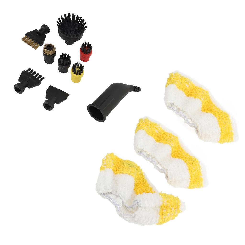 Набор щеток и насадок для пароочистителя 5 круглых щеток 2 плоские щетки 1 плоская насадка 1 удлиненная насадка 3 салфетки из микрофибры для SC1 SC2 SC3 SC4 SC5 CTK10