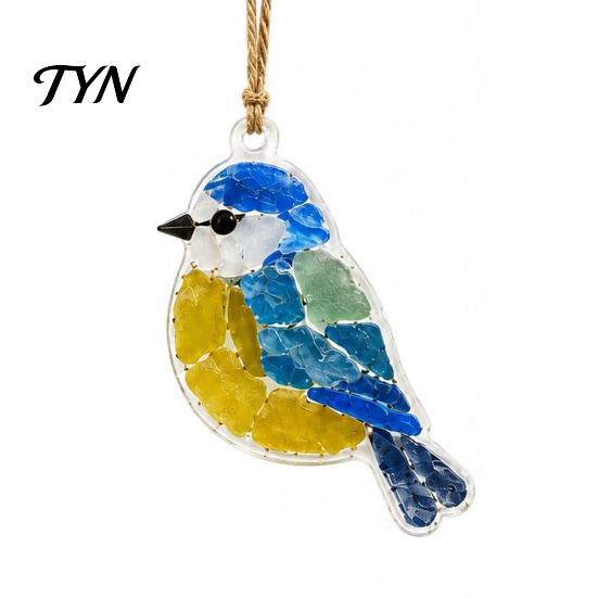 DIY Material Kit for Home Acrylic Animal Hanging Ornament Kit, Sea Glass Look Nature Inspired Window Hangings with Cord Windows Walls Craft