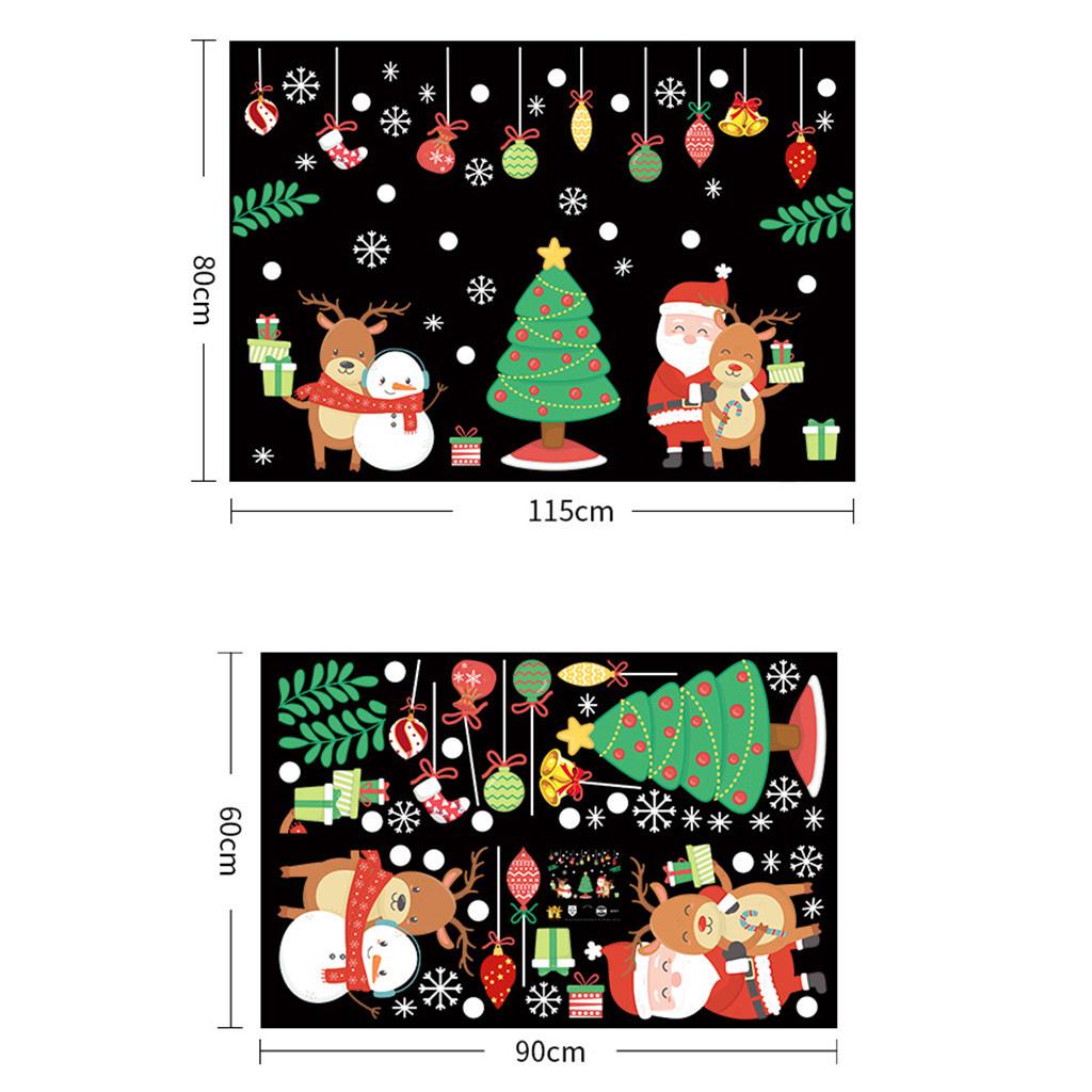 New Kids Christmas Gifts Doors Window Stickers Decoration Shop Window Scene Arrangement Snowflakes Santa Elk Snowman Wall Stickers