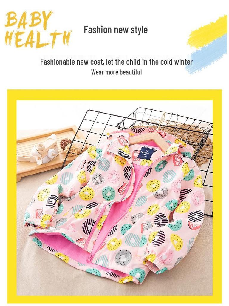 Девочковое флисовое пальто-тренч средней длины: Модная куртка-ветровка на осень/зиму