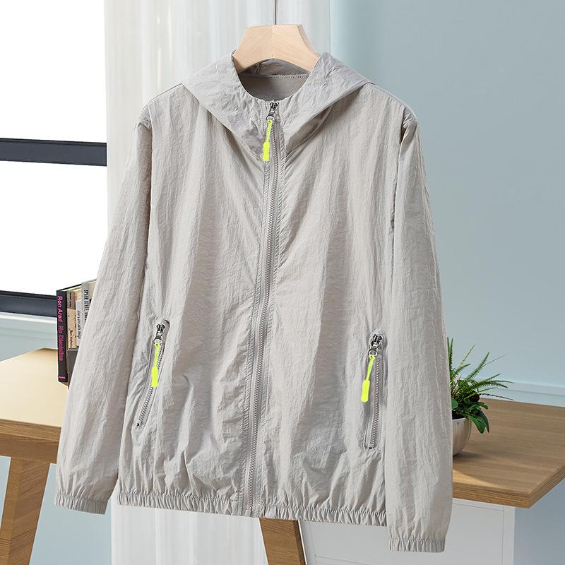 Женская летняя куртка-ветровка с капюшоном на молнии с карманом, тонкая повседневная, солнцезащитная