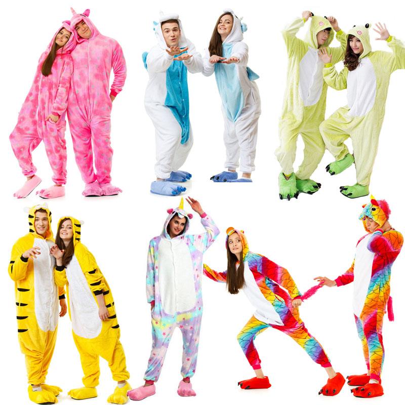 Фланелевая пижама кигуруми для взрослых с животными, пандой, пижамы с небесными звездами и единорогом, женские пижамы кугуруми для косплея, комбинезоны, одежда для сна с обувью