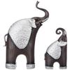 Thai Style Elephant Figurines Mother & Child Elephant Fengshui Resin Sculptures for Home Decor Ornament (Set of 2,)