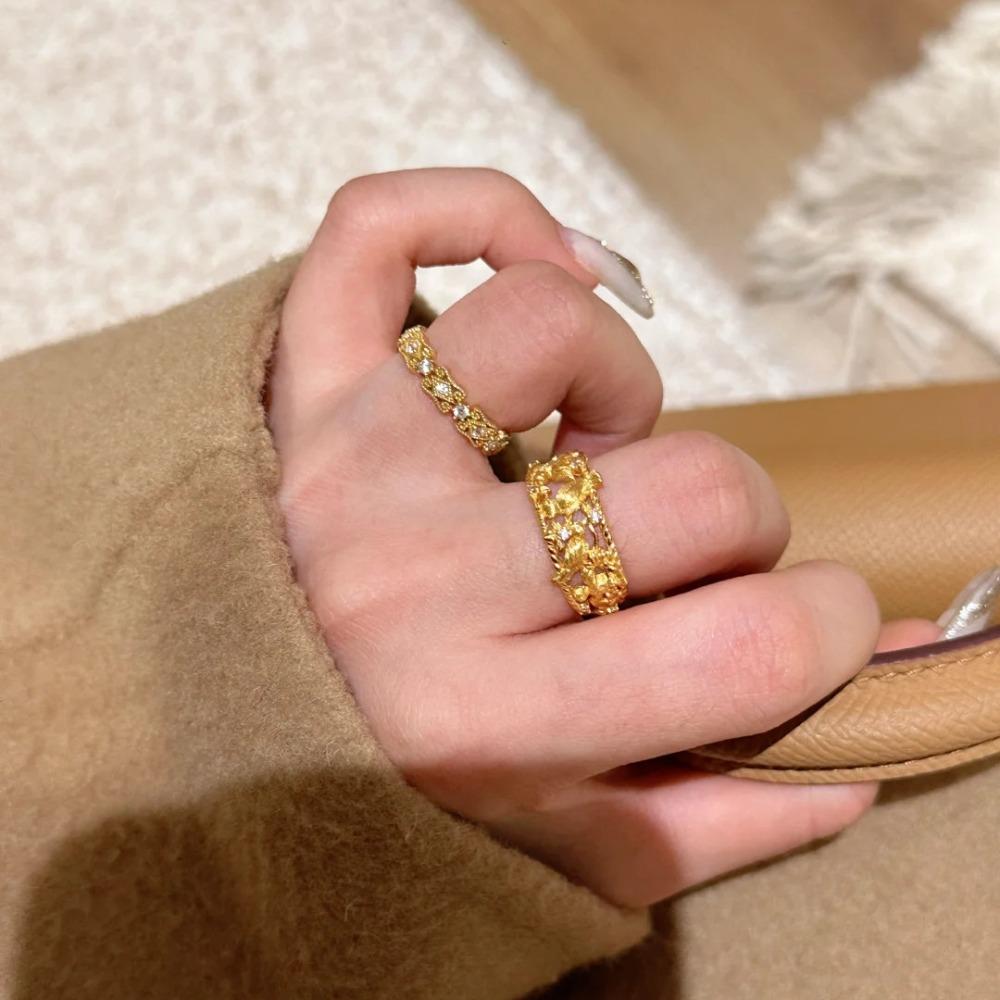 Open Ring Chinese Style Magpie on Plum Blossom Elegant Diamond Women Ring Luxury Fashion Jewelry