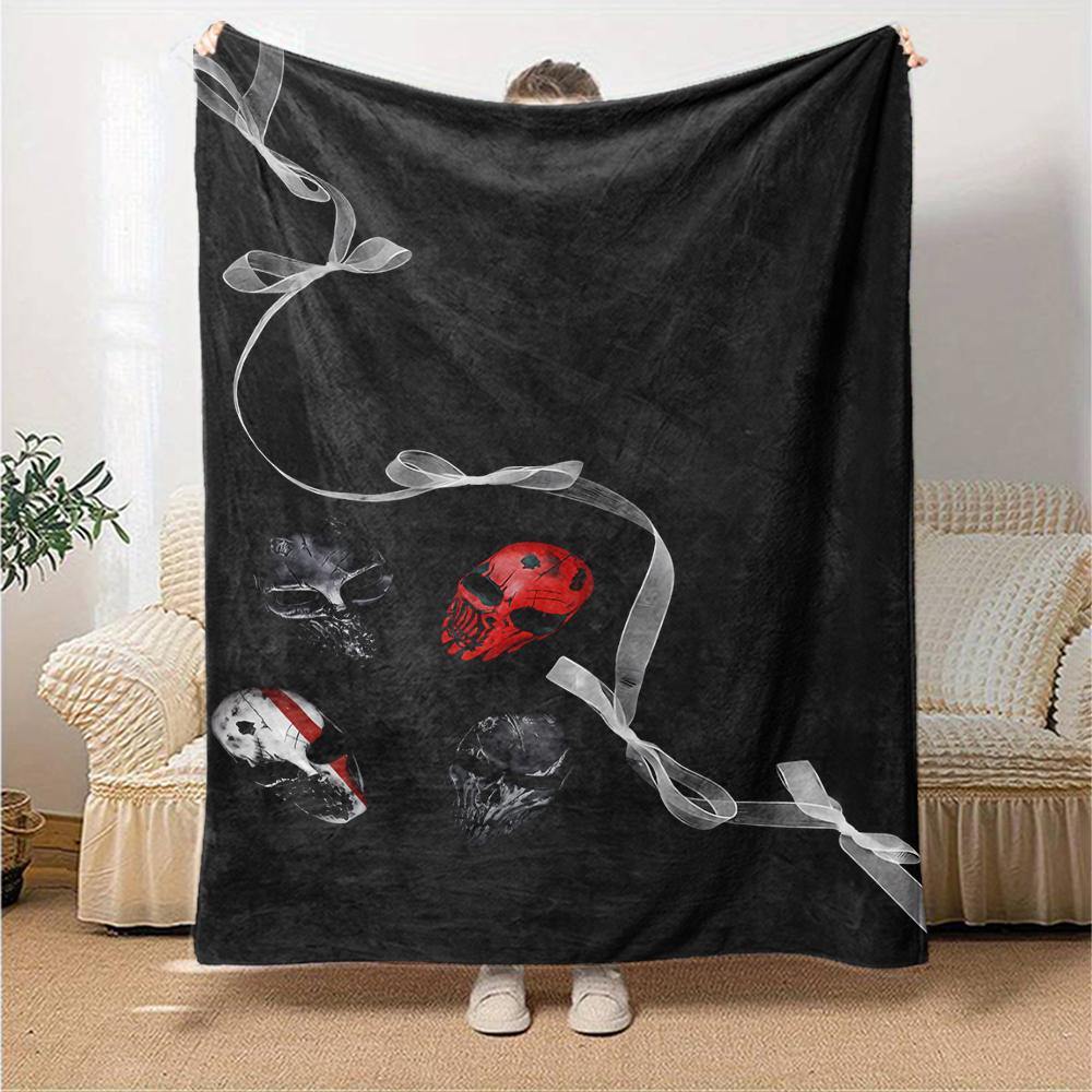 1pc Blanket - Devil's Night Print Design,Lightweight Blanket for Sofa,Bed- Soft &Warm,Gift for All Seasons