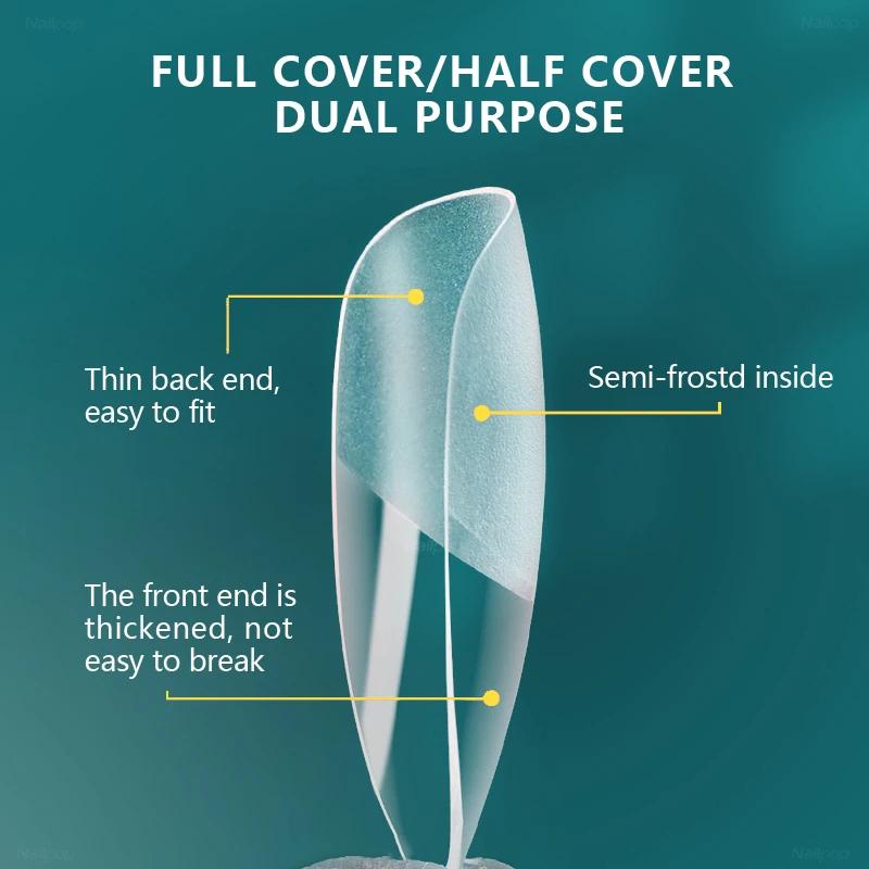 550 шт., мягкие гелевые типсы для предварительной полировки, ПММА, без складки, пресс для ногтей, полное покрытие, прозрачные гелевые типсы