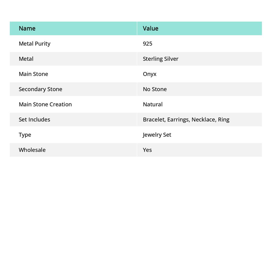 Подарочный комплект ювелирных изделий из серебра 925 пробы с натуральным зеленым ониксом ручной работы d5Z77