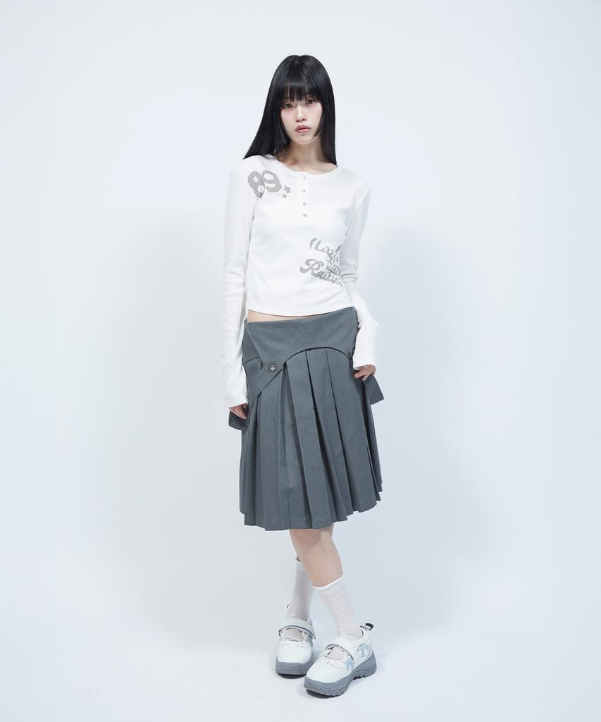 Waffle Henley с длинным рукавом и графическим принтом LMR, цвет слоновой кости