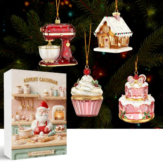 Christmas Baking Advent Calendar 24-Day Countdown Box Multifunctional Decoration Unique Holiday Gift for Children